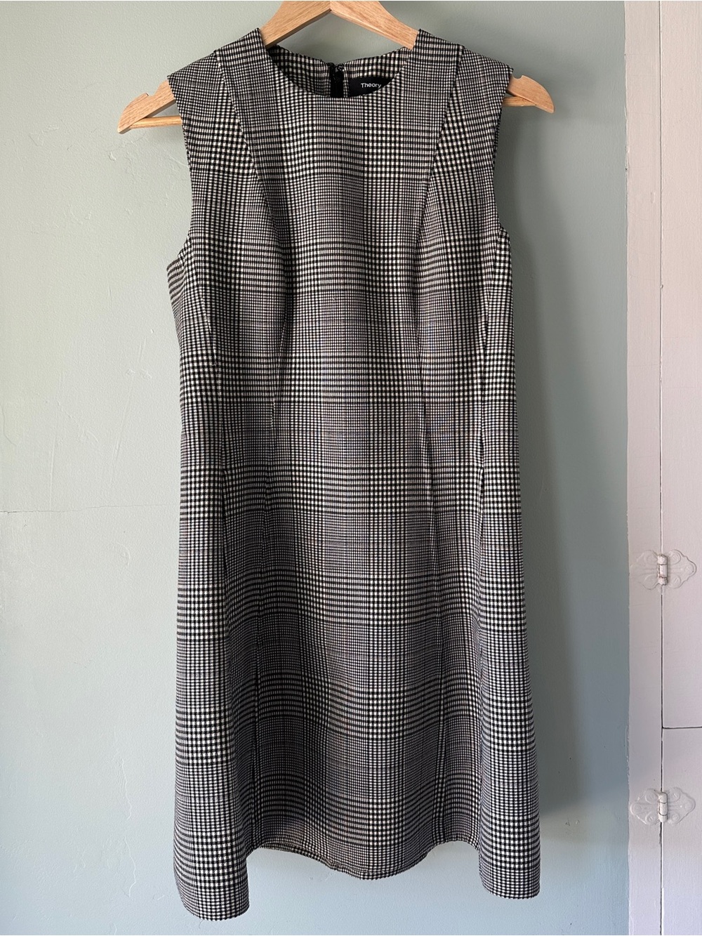 Theory Black and White Plaid Mini Dress